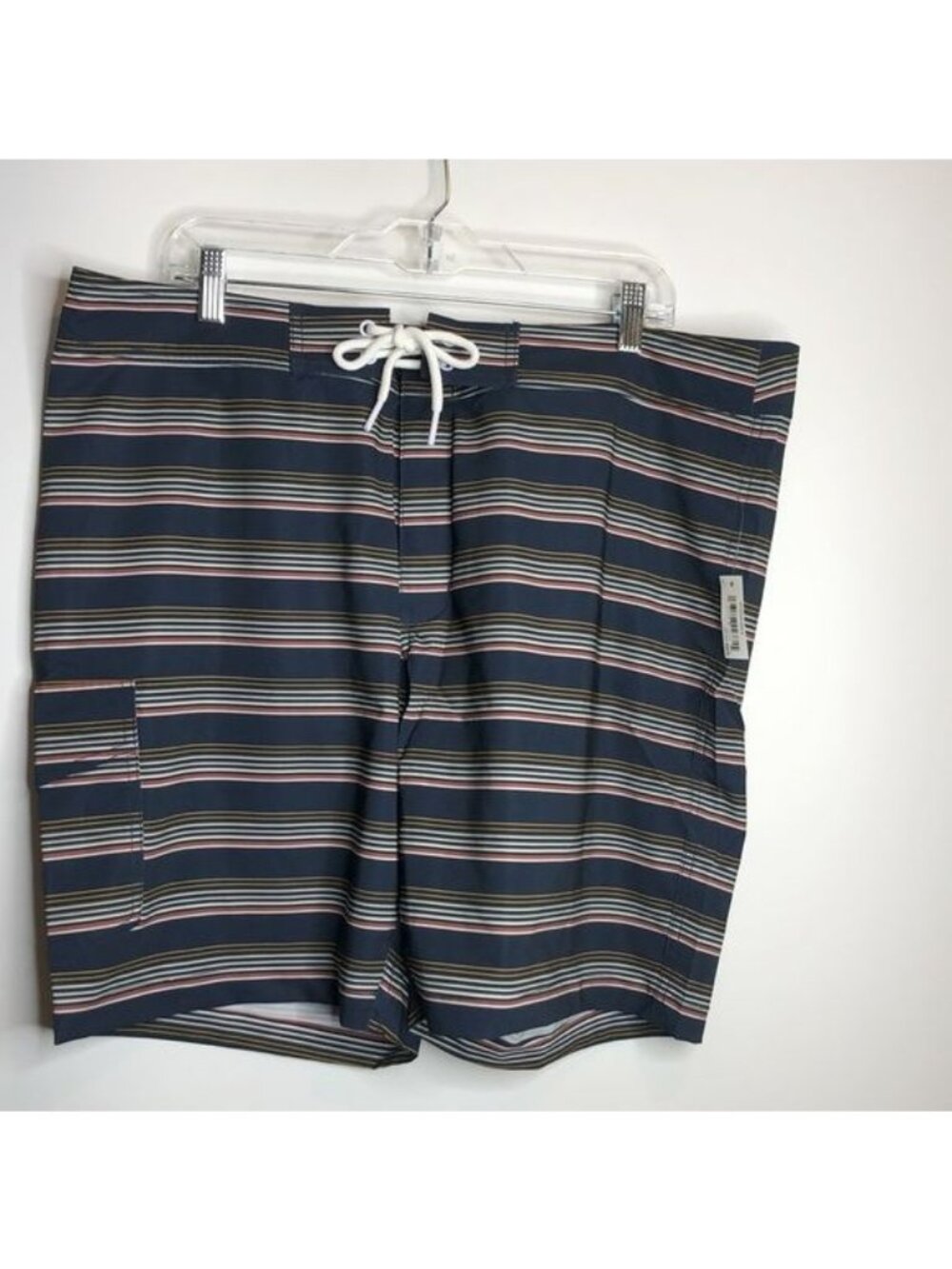 NWT Goodthreads Mens Navy Striped Swim Boardshorts Size 40